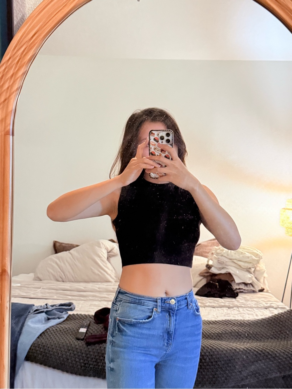 Zara Black Sleeveless Crop Top